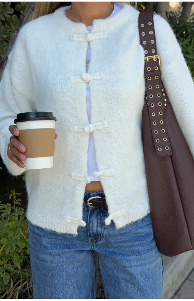 Sylvie Cream Knit Sweater view 3
