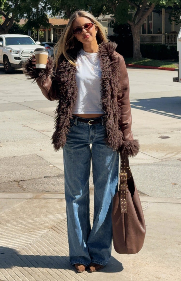 Anita Brown Fur Trim Jacket view 3