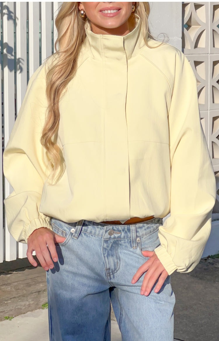 Enya Yellow Funnel Neck Sports Jacket view 3